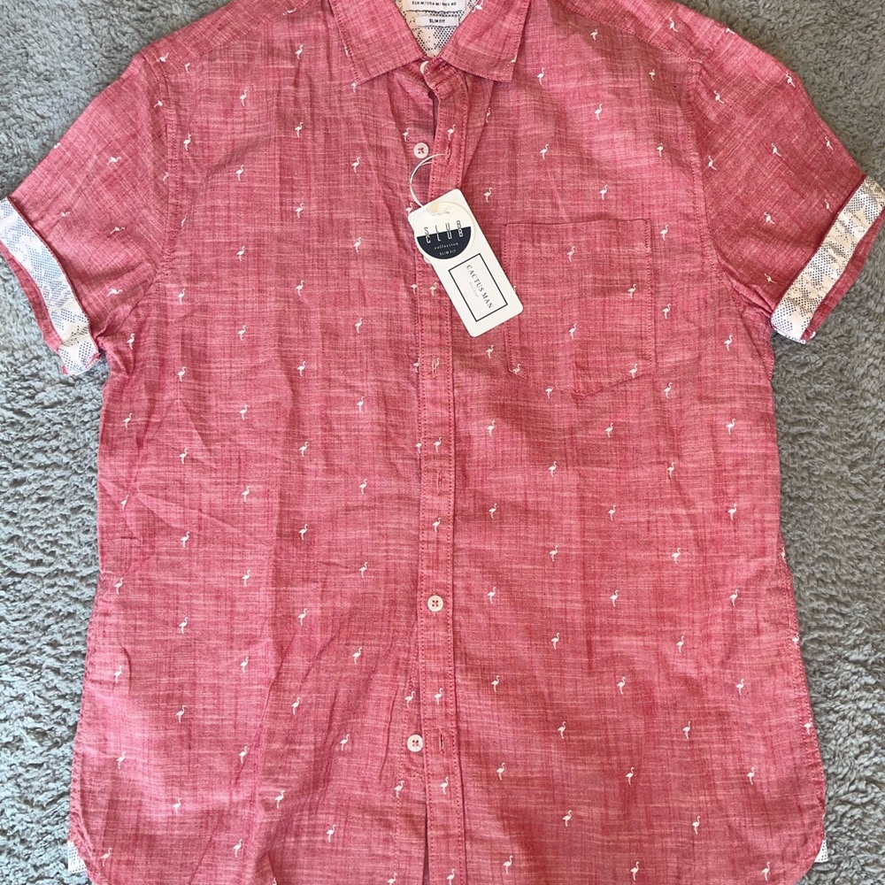 Cactus Red Casual Button Down Shirt